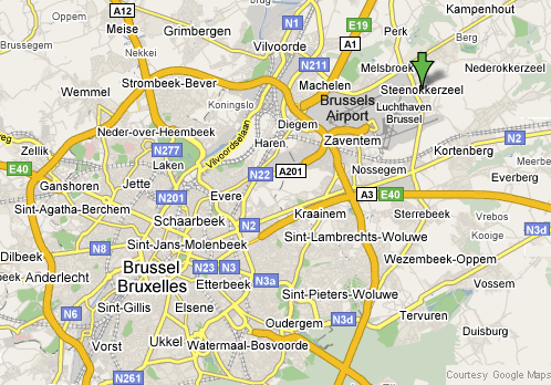 Map of Brussels and Steenokkerzeel